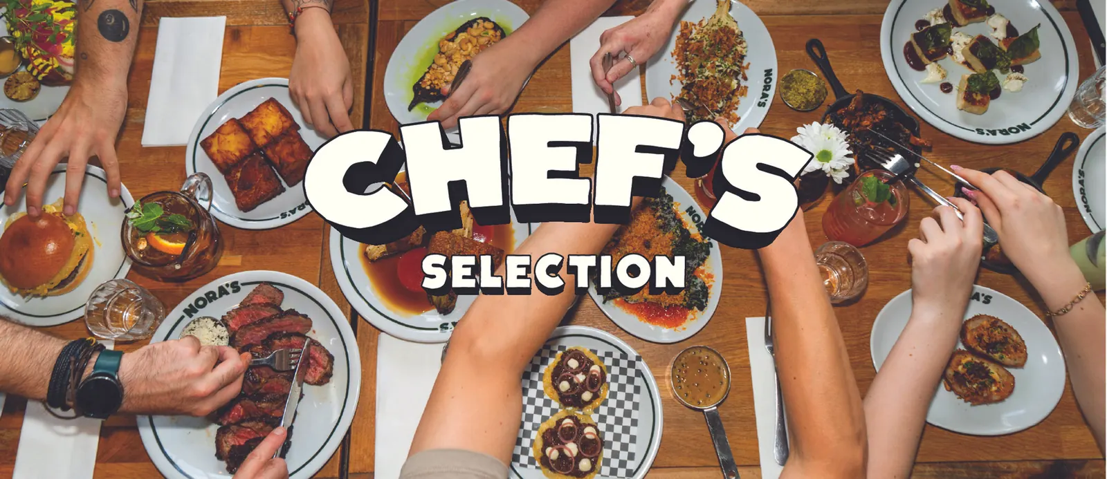 Chef's selection: shared plates across the table